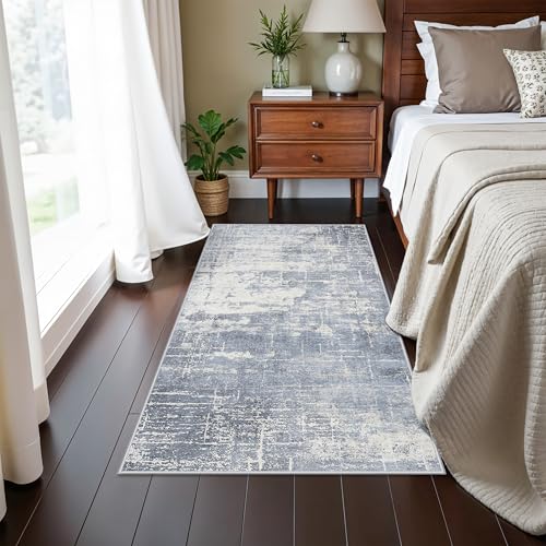 Washable 2x4 Kitchen Area Rugs (2x4 / Blue/Ivory)