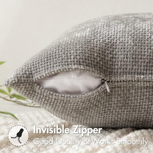 Decorative Lumbar Throw Pillow Covers 12x20 Inch Light Gray 2 Pack (20" x 12" (Pack of 2) / Light Gray)