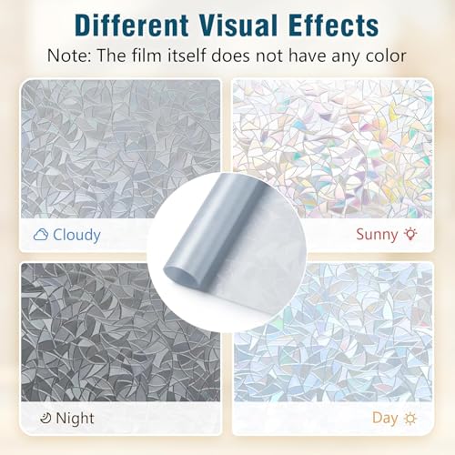 Rainbow Window Privacy Film (17.5" x 157.4" / Silver)