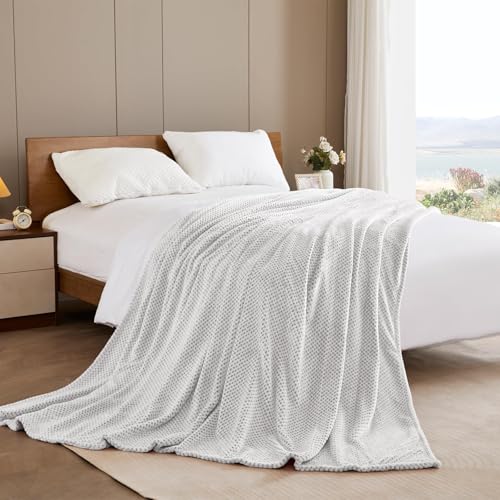 Soft Waffle Fleece Bed Blanket King Size (Heather Gray / 90x104 in)