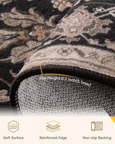 Washable Area Rug (Black/Neutral / 3' x 9' (Rectangular))