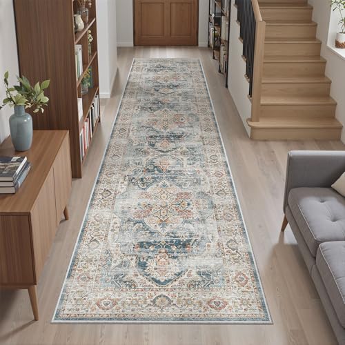 Hallway Runner Rug 2x8 Washable Kitchen Rugs Non (Navy / 2' x 8' (Runner))