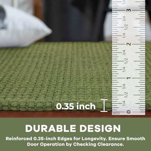 Extra Long Runners for Hallways 3x20 ft Washable Kitchen Runner Non Slip Rubber Backed Hallway Rug Cotton Entryway Runner Rug Floor Carpet for Indoor Hall (Olive Green/Earthy Green / 3' x 20' (Runner))
