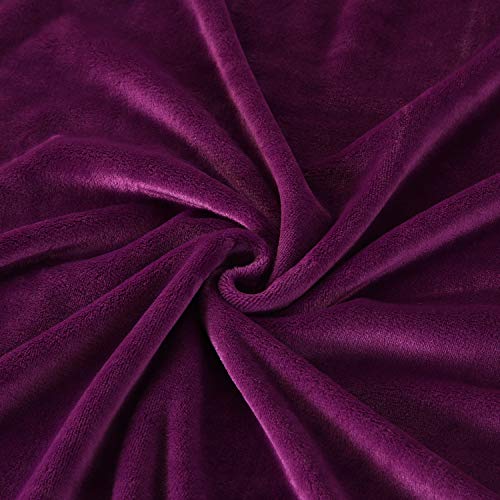 Large Flannel Fleece Throw Blanket (60"x80" / Purple)