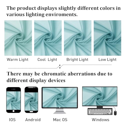 Aqua Sheer Curtains for Living Room 72 Inches Long 2 Panels (Aqua / 42"W x 72"L (Pack of 2))