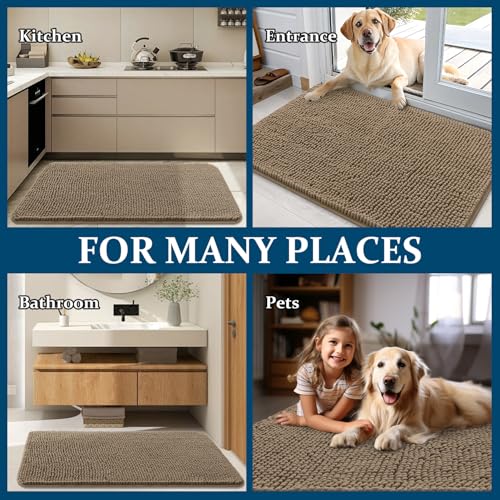 Dog Door Mat for Muddy Paws 36x24 (Tan / 36" X 24")