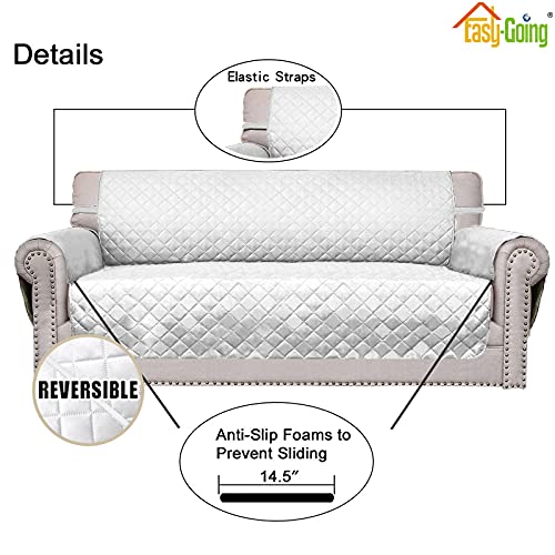 Reversible Couch Cover (White/White / XX-Large Sofa)