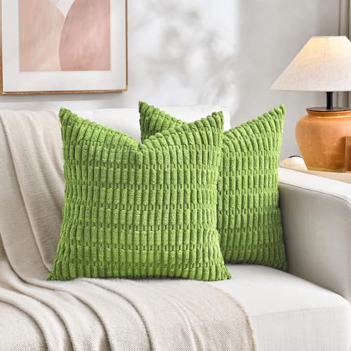 4 Packs Decorative Throw Pillow Covers for Living Room Couch Bed (16" x 16" (Pack of 4) / Lime Green)