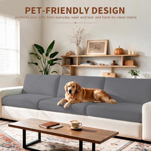 8PCS Patio Cushion Covers.Patio Furniture Couch SeatSlipcovers (Grey / 8PCS)