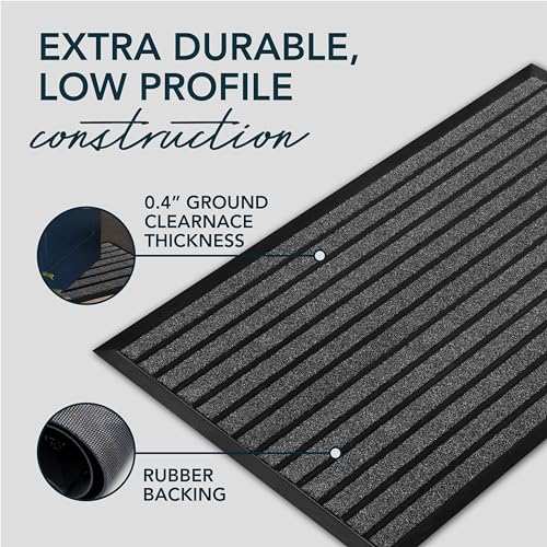 Extra Durable Door Mat Outside Entrance (47" x 32" (Rectangular) / Bright Grey)