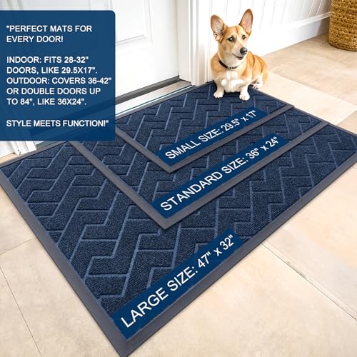Front Door Mat Outside 59x23 (Blue / 59" x 23")