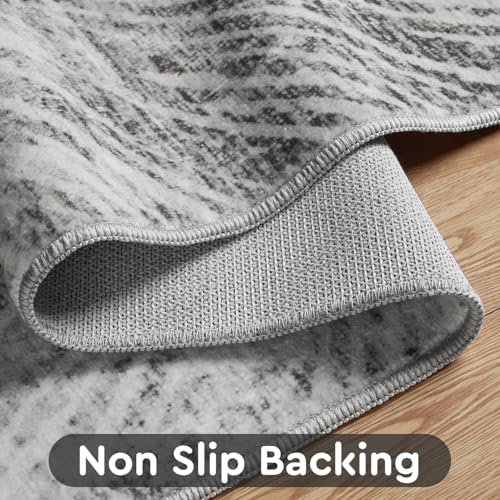 5x7 Area Rugs for Living Room (Flower-grey / 5' x 7')