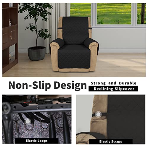 Reversible Couch Cover (Black/Black / Medium Recliner)