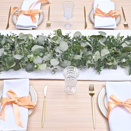 2 Packs 6FT Artificial Eucalyptus Garland Faux Greenery Garland (Grey Green / 2 Packs)