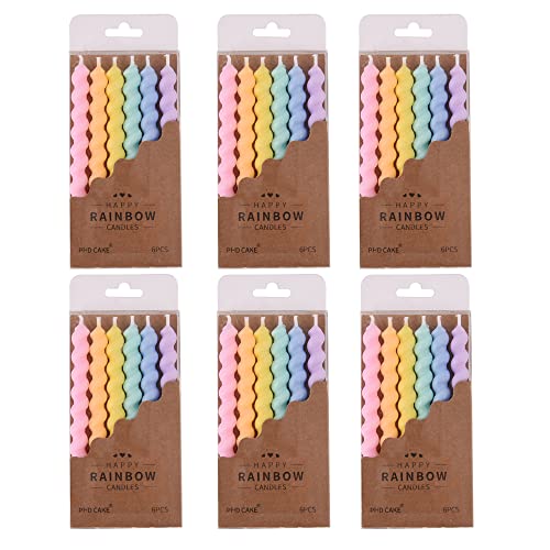 36 Count Rainbow Spiral Birthday Candles with Holders (36-Count)