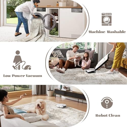 Runner Rug 2x6 Washable Rug (Taupe / 2' x 6' (Rectangular))