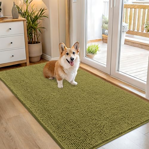 Dog Door Mat for Muddy Paws 54x32 (Willow Green / 54" X 32")