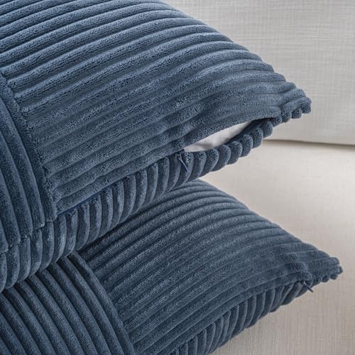 2 Packs Dusty Blue Decorative Throw Pillow Covers 22x22 Inch for Living Room Couch Bed Sofa (Dusty Blue / 22" x 22" (Pack of 2))