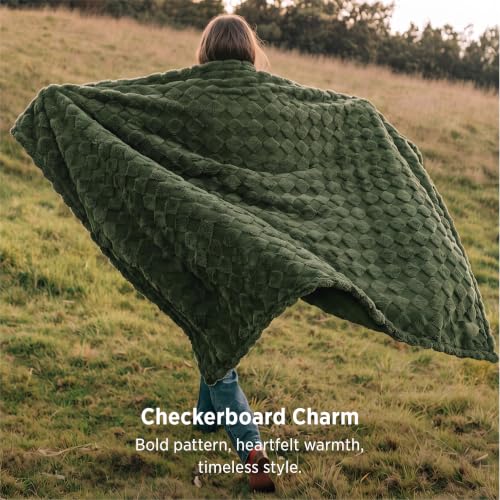 Checkered Soft Cozy Twin Blanket for Bed (Green / Twin (60" X 80"))