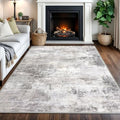 Abstract Area Rugs 5x7 Ft Washable Rugs for Living Room (Ash Grey/Beige / 5' x 7' (Rectangular))