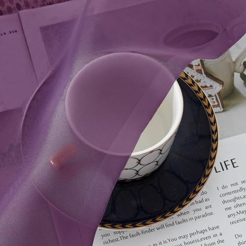 Plum Purple Sheer Curtains 96 Inches Long 2 Panels (Plum / 42"W x 96"L (Pack of 2))