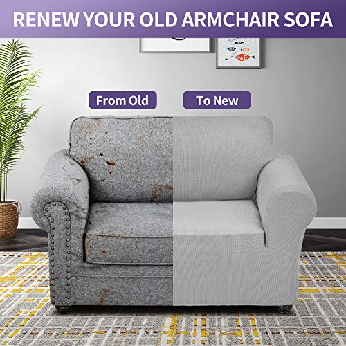 Stretch Chair Couch Cover (Silver / Small（35" - 55"）)