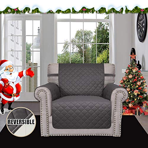 Reversible Couch Cover (Gray/Ivory / Small Chair)