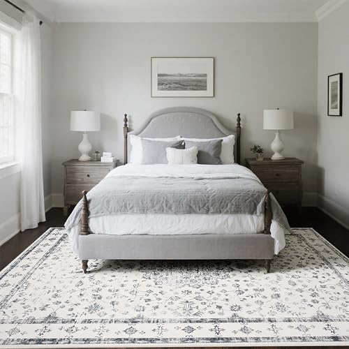 8x10 Washable Area Rugs for Living Room (8' x 10' (Rectangular) / Gray-white)
