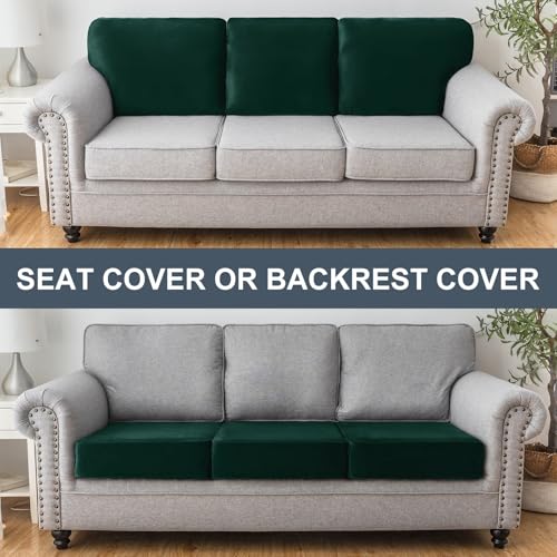 Couch Cover Stretch Velvet Sofa Cushion Cover 1 (Christmas Green / 1PC Seater or Backrest)