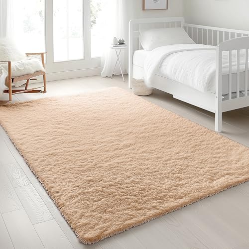 4x11 Area Rugs for Living Room Bedroom (4x11 Ft / Beige)