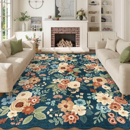 8x10 Area Rug for Living Room (Prussian Blue (Big) / 8' x 10' (Rectangular))
