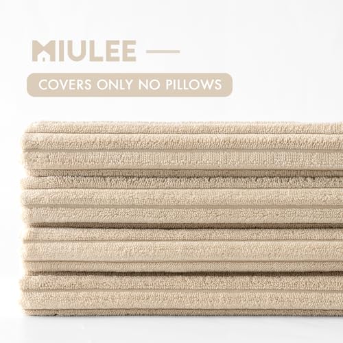 Soft Corduroy Decorative Throw Pillow Covers Beige 18x18 (18" x 18" (Pack of 4) / Beige)