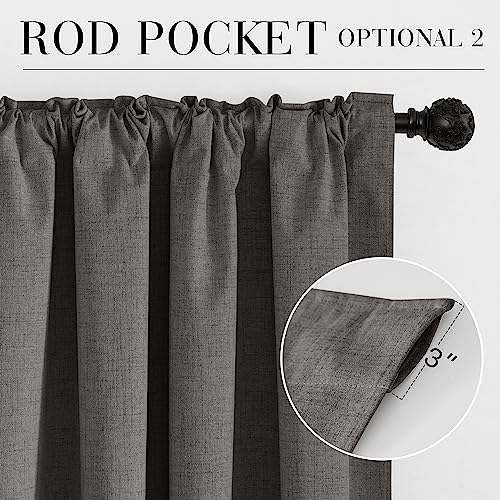 Grey 100% Blackout Curtains 63 Inch Long for Bedroom Nursery (Grey / 52"W x 63"L (Pack of 2))