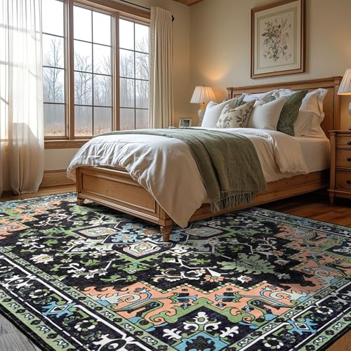 8x10 Area Rug for Living Room Bedroom (Dark Green / 8' x 10' (Rectangular))