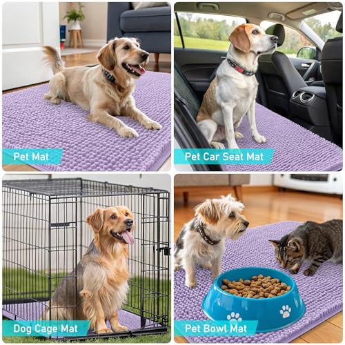Dog Door Mat for Muddy Paws 47x32 (Lavender / 47" X 32")