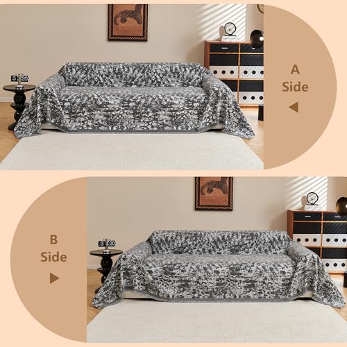 Couch Covers for 3 Cushion Couch Sofa (71" x 118" / 7# Grey Blur Mottling)