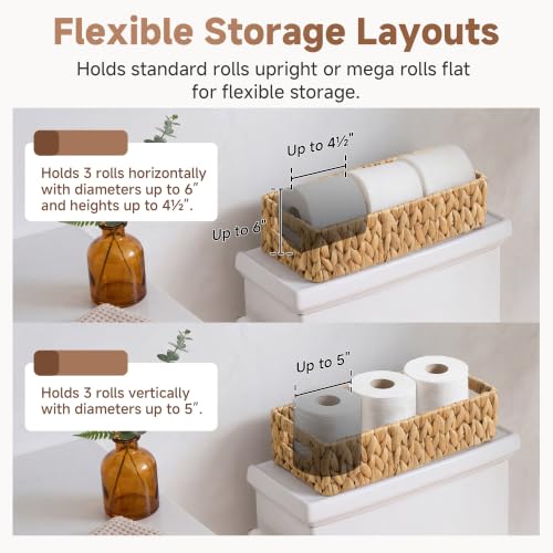 Toilet Paper Basket (Natural (Water Hyacinth) / 14¼" L x 6¾" W x 3¾" H)