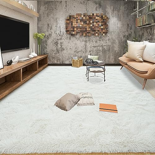 4x6 Soft Fluffy Rug for Bedroom Fuzzy Cream Rugs for Living Room (Cream White / 4' X 6' (Rectangular))