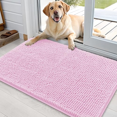 Dog Door Mat for Muddy Paws 36x24 (Pink / 36" X 24")