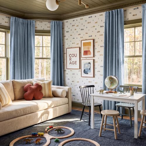 Dusty Blue 100% Blackout Curtains for Bedroom Office 84 Inch Long (Dusty Blue / 52"W x 84"L (Pack of 2))