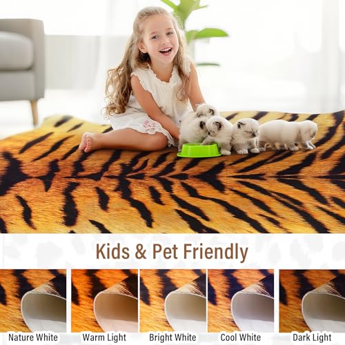 Premium Tiger Print Rug (5'2" X 6'3" (Irregular) / Classic Tiger)