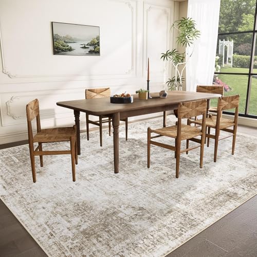 Area Rug 8x10 Washable Rug (Taupe / 8' x 10' (Rectangular))