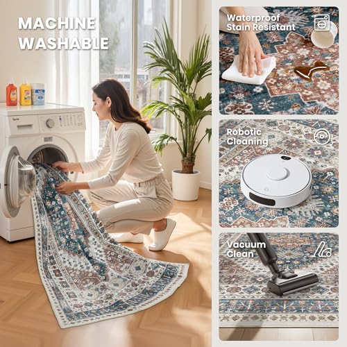8x10 Area Rugs for Living Room (Navy Blue/Red / 8' x 10' (Rectangular))