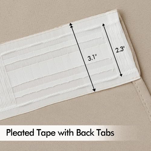 Taupe Back Tab Blackout Curtains 52x108 Inch Long 2 Panels Set (Taupe / 52"W x 108"L (Pack of 2))