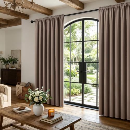 Khaki Blackout Curtains 54 inch Length 2 Panels Set (Khaki / 52"W x 54"L (Pack of 2))