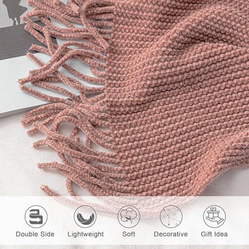 Pink Throw Blanket for Couch (E-pink / 50*60'')