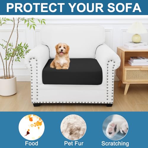 Couch Cushion Covers (Black / Seat 1 Pack)