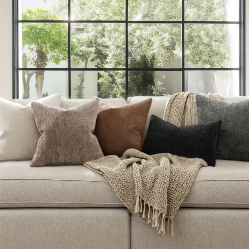 Dercorative Lumbar Throw Pillow Covers 12x20 Inch Light Khaki 2 Pack (20" x 12" (Pack of 2) / Light Khaki)