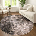 Abstract Round Area Rug 6 Ft Washable Circle Rugs Large Round Rug Non Slip Thin Soft Circle Rugs (Brown/Rust / 6' x 6' (Rectangular))
