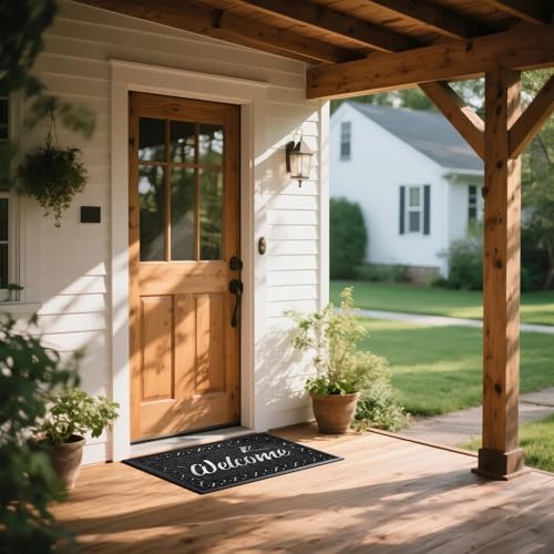 Welcome Mat Outdoor Indoor (Black / 36x24 Inch)